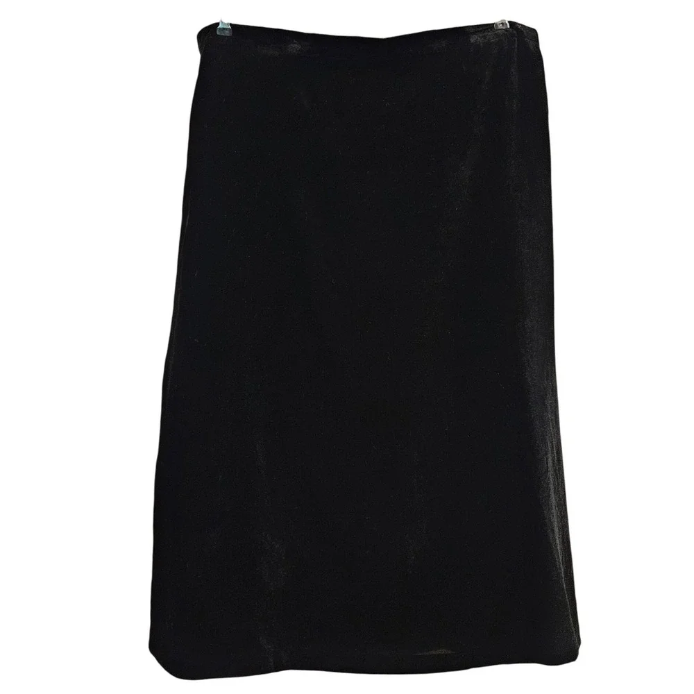 Napa Valley Black Velvet Midi Skirt Size 18 Womens Elegant Party Career
